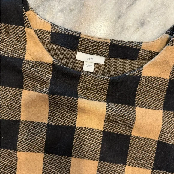 JJill Plaid Black and Tan Women's Sz L - Picture 5 of 6